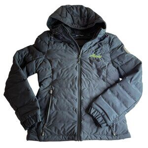 CUTTER & BUCK Puffer Coat, Hooded Full Zip.  "Mission Ridge Jacket" Blue Small